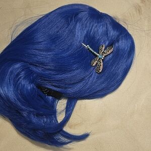 Blue wig